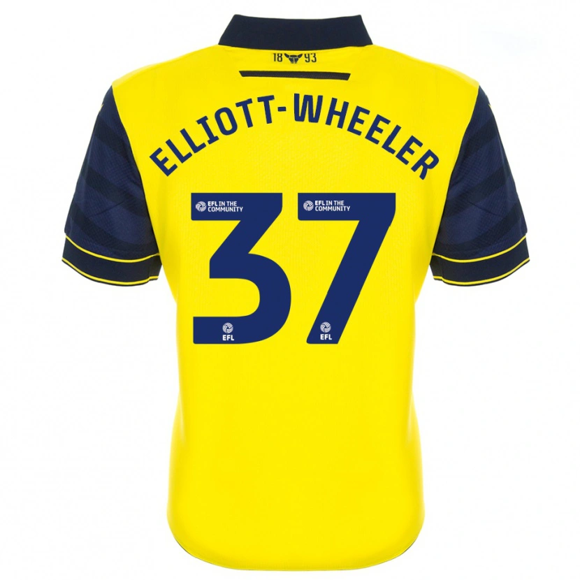 Danxen Kvinder Aidan Elliott-Wheeler #37 Gul Marine Hjemmebane Spillertrøjer 2025/26 Trøje T-Shirt
