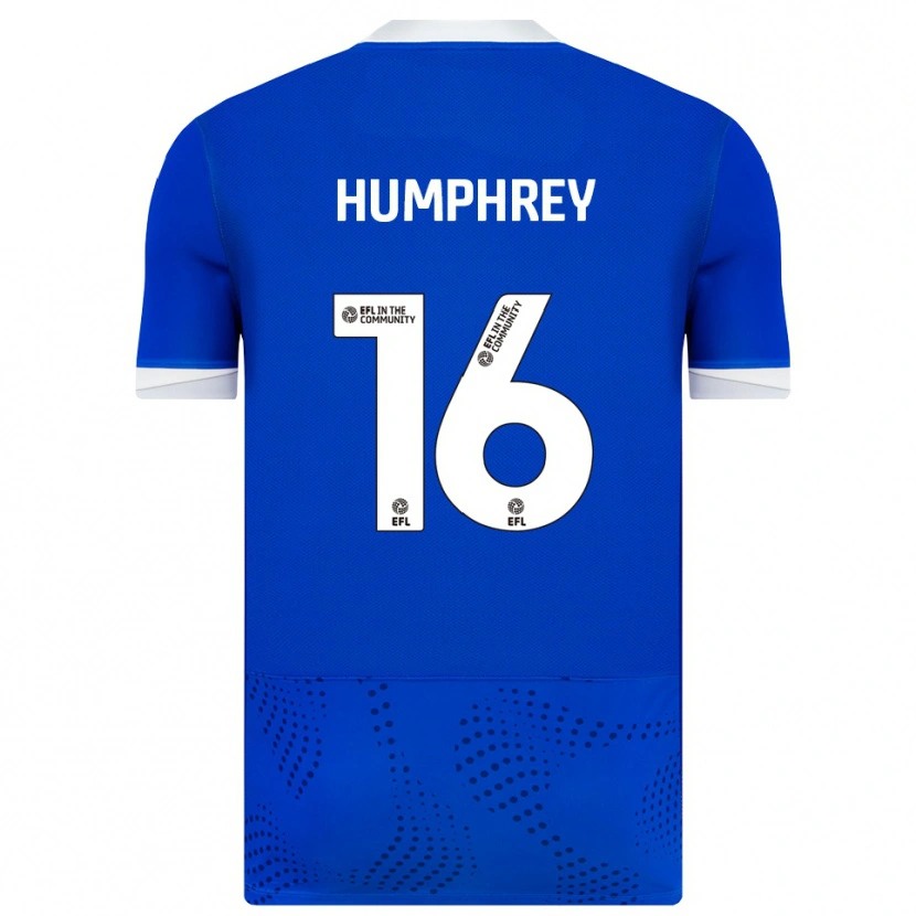 Danxen Kvinder Ella Humphrey #16 Blå Hvid Hjemmebane Spillertrøjer 2025/26 Trøje T-Shirt