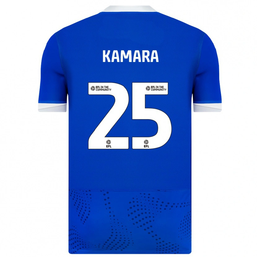 Danxen Kvinder Abdoulaye Kamara #25 Blå Hvid Hjemmebane Spillertrøjer 2025/26 Trøje T-Shirt