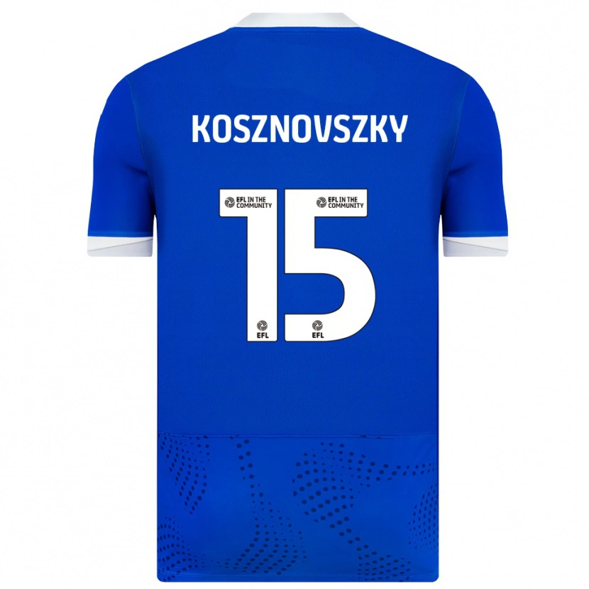 Danxen Kvinder Márk Kosznovszky #15 Blå Hvid Hjemmebane Spillertrøjer 2025/26 Trøje T-Shirt