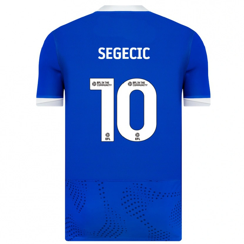 Danxen Kvinder Adrian Segecic #10 Blå Hvid Hjemmebane Spillertrøjer 2025/26 Trøje T-Shirt