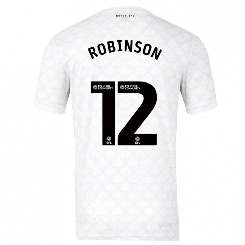 Danxen Kvinder Ben Robinson #12 Hvid Rød Hjemmebane Spillertrøjer 2025/26 Trøje T-Shirt