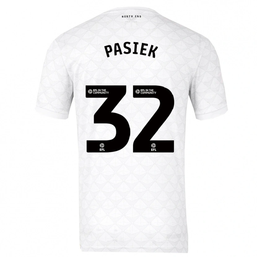 Danxen Kvinder Kacper Pasiek #32 Hvid Rød Hjemmebane Spillertrøjer 2025/26 Trøje T-Shirt