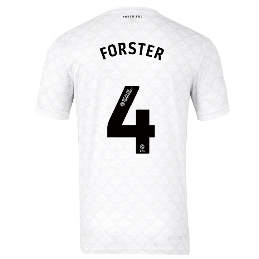 Danxen Kvinder Hannah Forster #4 Hvid Rød Hjemmebane Spillertrøjer 2025/26 Trøje T-Shirt
