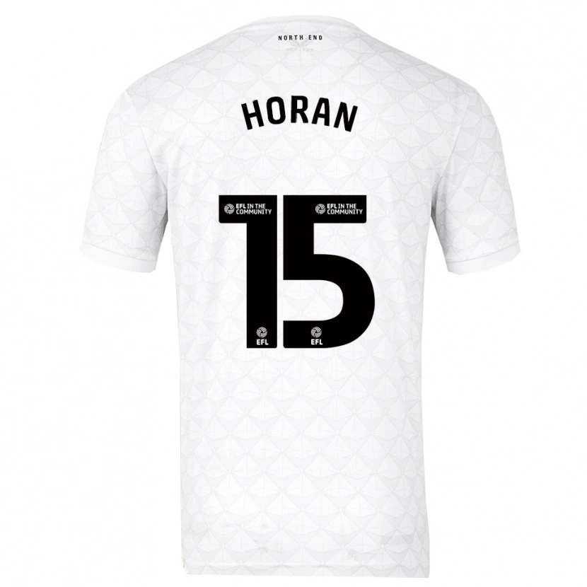 Danxen Kvinder Ellis Horan #15 Hvid Rød Hjemmebane Spillertrøjer 2025/26 Trøje T-Shirt