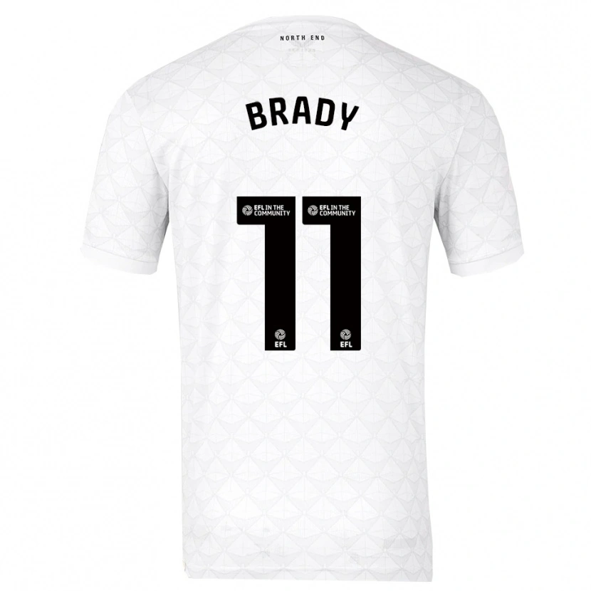 Danxen Kvinder Robbie Brady #11 Hvid Rød Hjemmebane Spillertrøjer 2025/26 Trøje T-Shirt