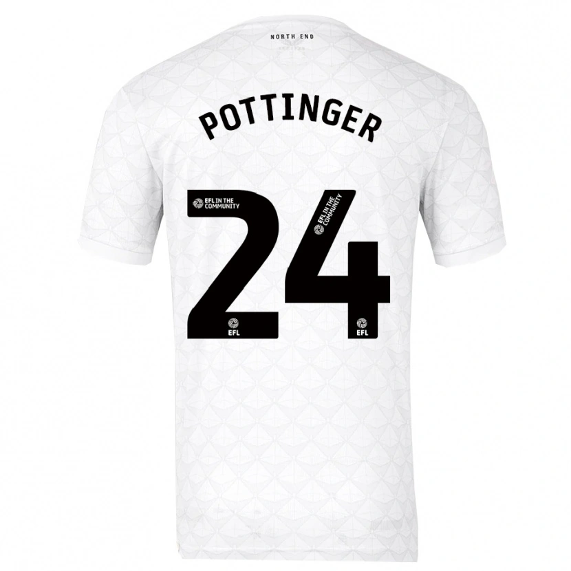 Danxen Kvinder Kaya Pottinger #24 Hvid Rød Hjemmebane Spillertrøjer 2025/26 Trøje T-Shirt