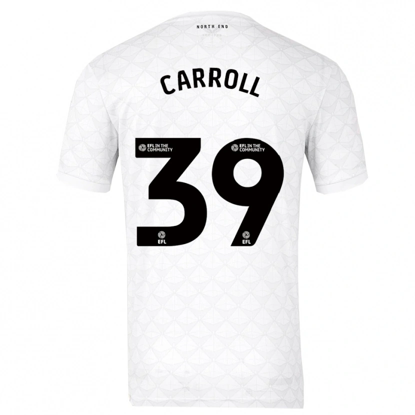 Danxen Kvinder Theo Carroll #39 Hvid Rød Hjemmebane Spillertrøjer 2025/26 Trøje T-Shirt