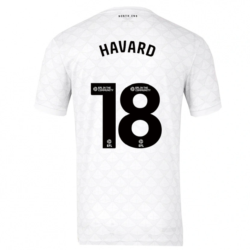 Danxen Kvinder Callum Havard #18 Hvid Rød Hjemmebane Spillertrøjer 2025/26 Trøje T-Shirt