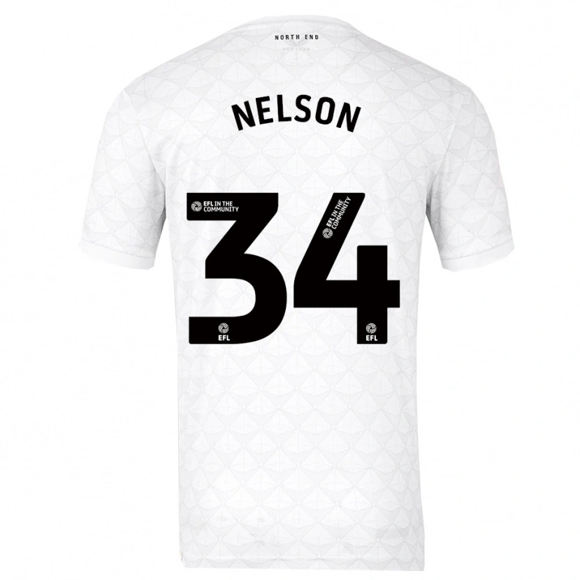Danxen Kvinder Kitt Nelson #34 Hvid Rød Hjemmebane Spillertrøjer 2025/26 Trøje T-Shirt