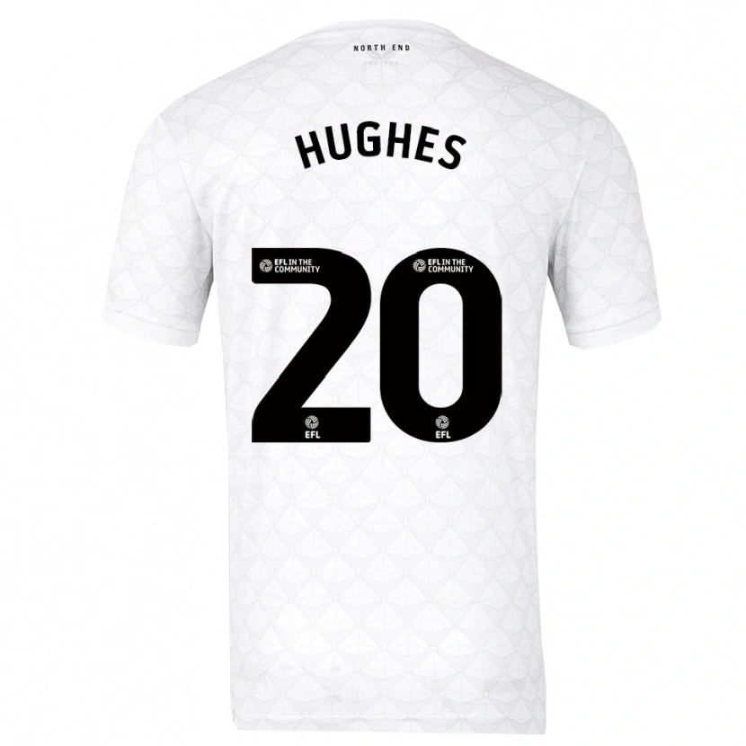 Danxen Kvinder Amy Hughes #20 Hvid Rød Hjemmebane Spillertrøjer 2025/26 Trøje T-Shirt