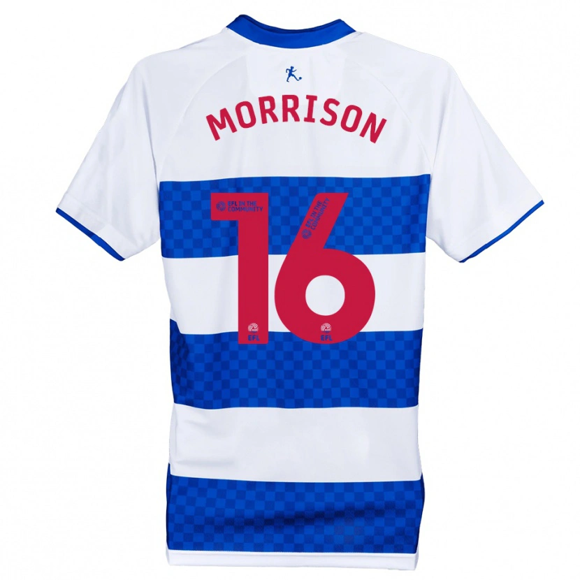 Danxen Kvinder Liam Morrison #16 Blå Hvid Hjemmebane Spillertrøjer 2025/26 Trøje T-Shirt