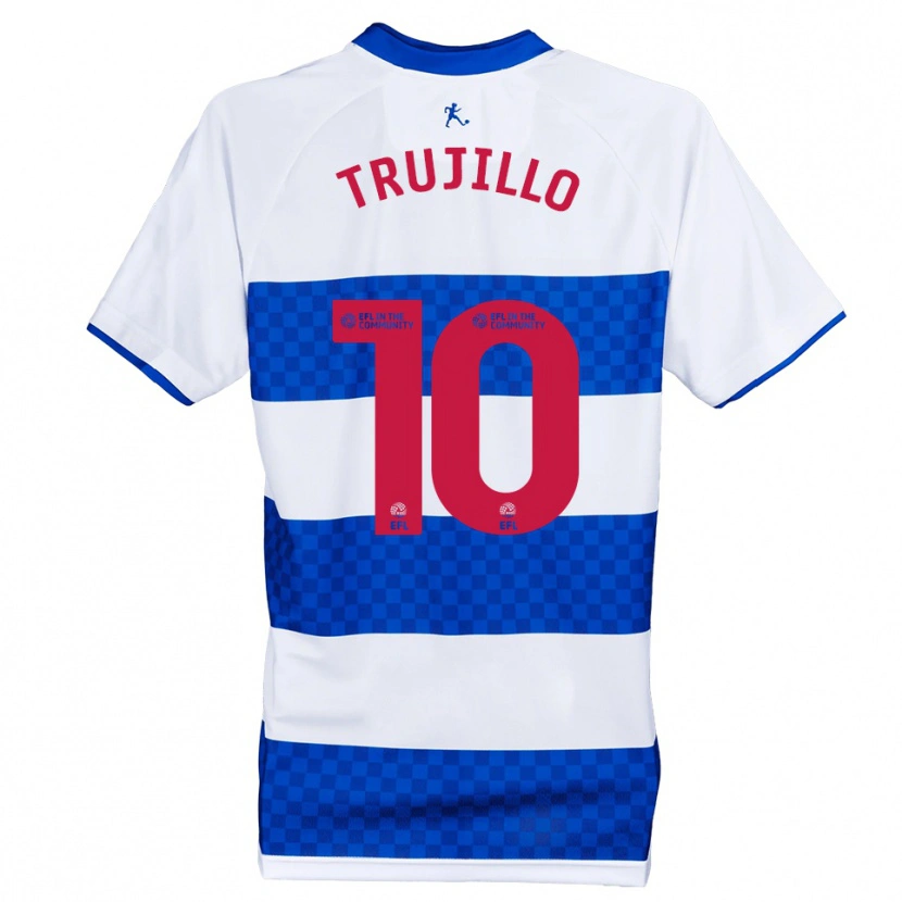 Danxen Kvinder Ashley Trujillo #10 Blå Hvid Hjemmebane Spillertrøjer 2025/26 Trøje T-Shirt