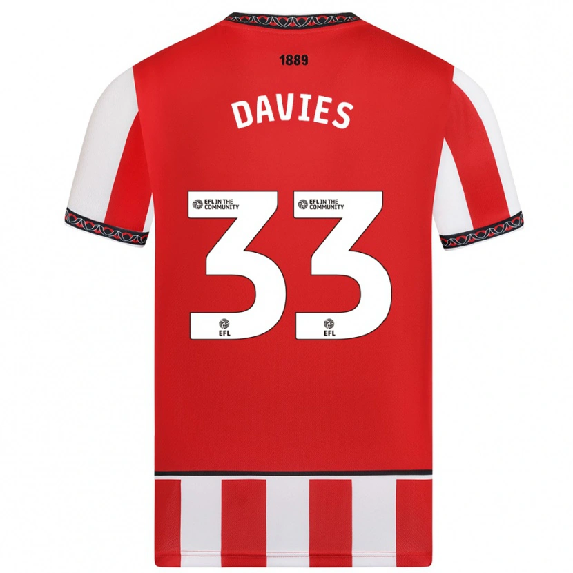 Danxen Kvinder Bethan Davies #33 Rød Hvid Hjemmebane Spillertrøjer 2025/26 Trøje T-Shirt