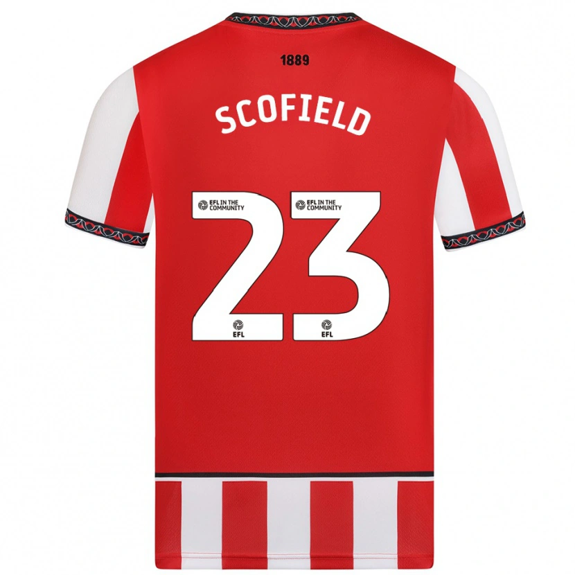 Danxen Kvinder Connie Scofield #23 Rød Hvid Hjemmebane Spillertrøjer 2025/26 Trøje T-Shirt