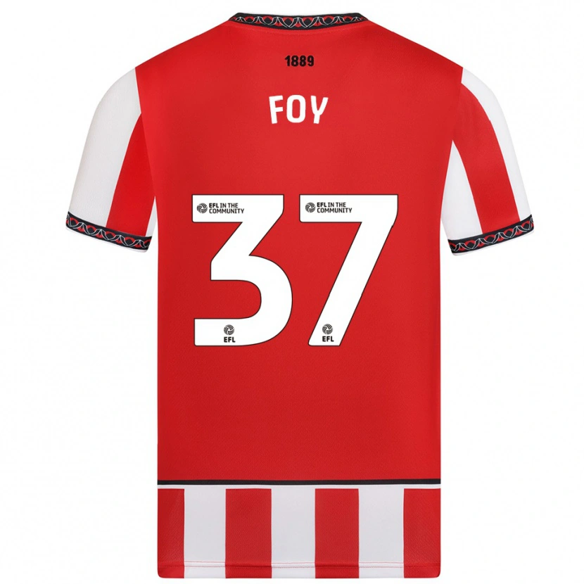 Danxen Kvinder Grace Foy #37 Rød Hvid Hjemmebane Spillertrøjer 2025/26 Trøje T-Shirt