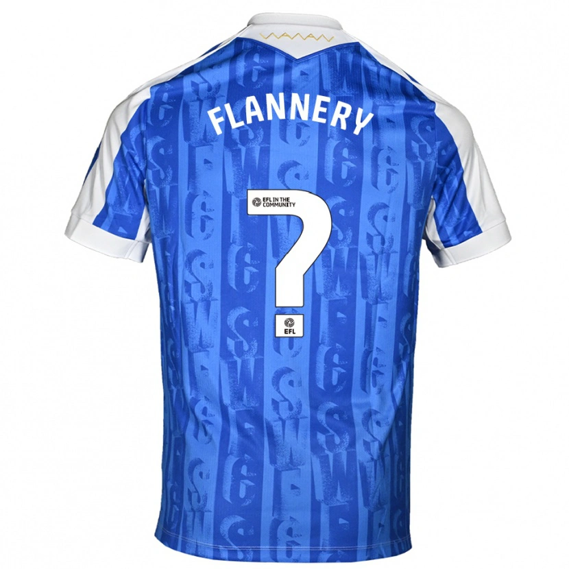 Danxen Kvinder Cian Flannery #0 Blå Hvid Hjemmebane Spillertrøjer 2025/26 Trøje T-Shirt
