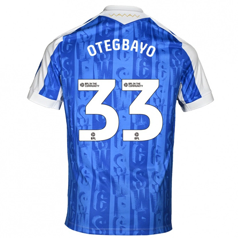Danxen Kvinder Gabriel Otegbayo #33 Blå Hvid Hjemmebane Spillertrøjer 2025/26 Trøje T-Shirt