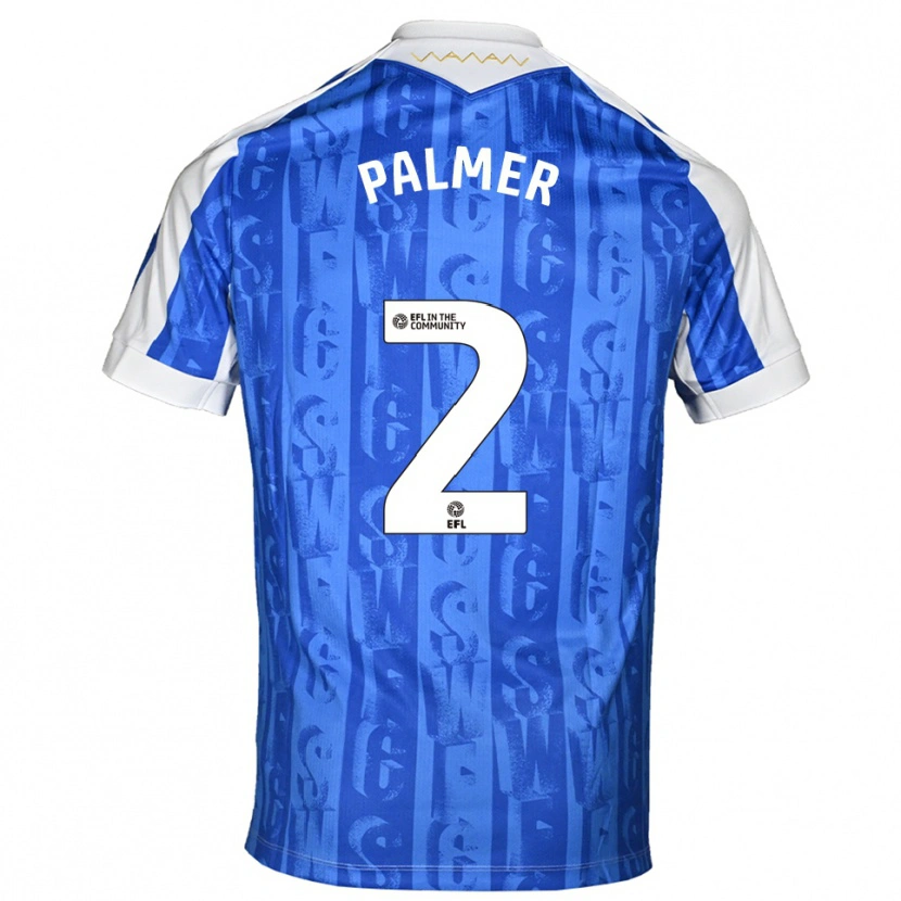 Danxen Kvinder Liam Palmer #2 Blå Hvid Hjemmebane Spillertrøjer 2025/26 Trøje T-Shirt