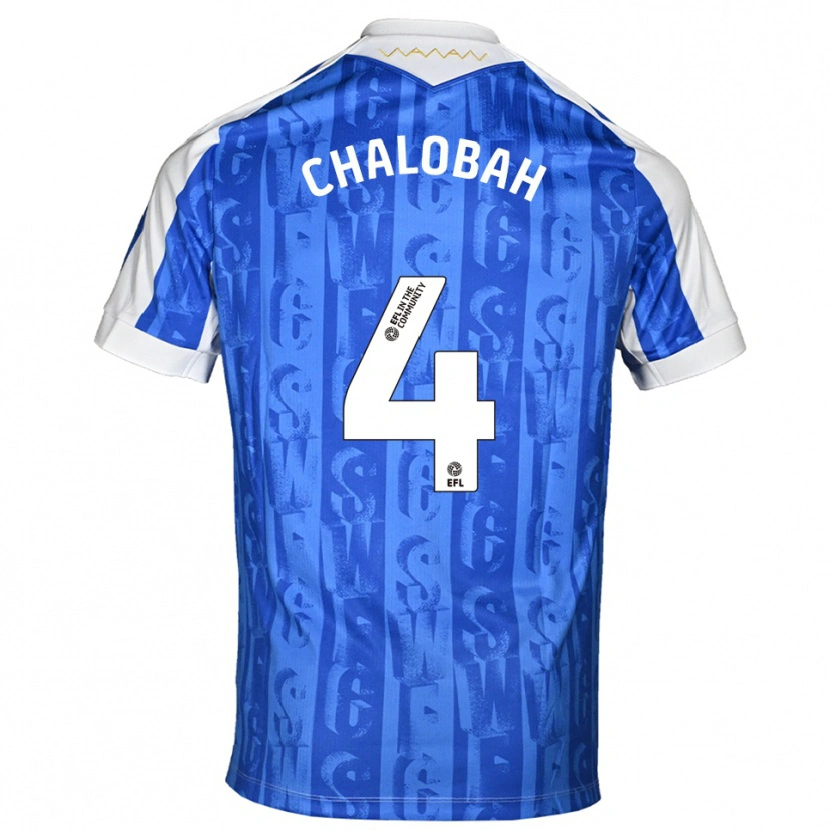 Danxen Kvinder Nathaniel Chalobah #4 Blå Hvid Hjemmebane Spillertrøjer 2025/26 Trøje T-Shirt