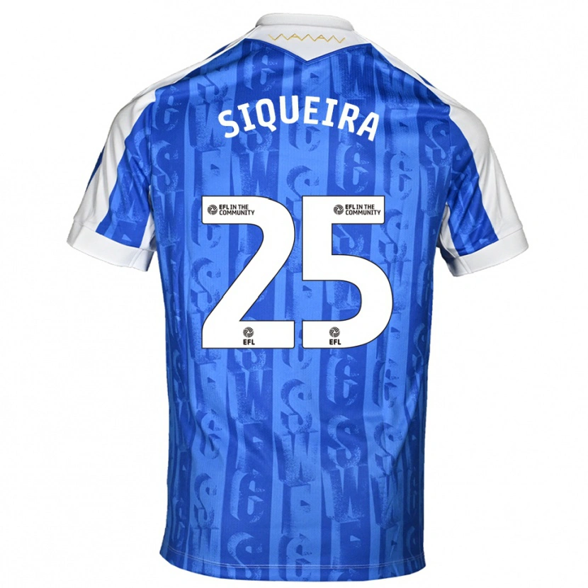 Danxen Kvinder Guilherme Siqueira #25 Blå Hvid Hjemmebane Spillertrøjer 2025/26 Trøje T-Shirt