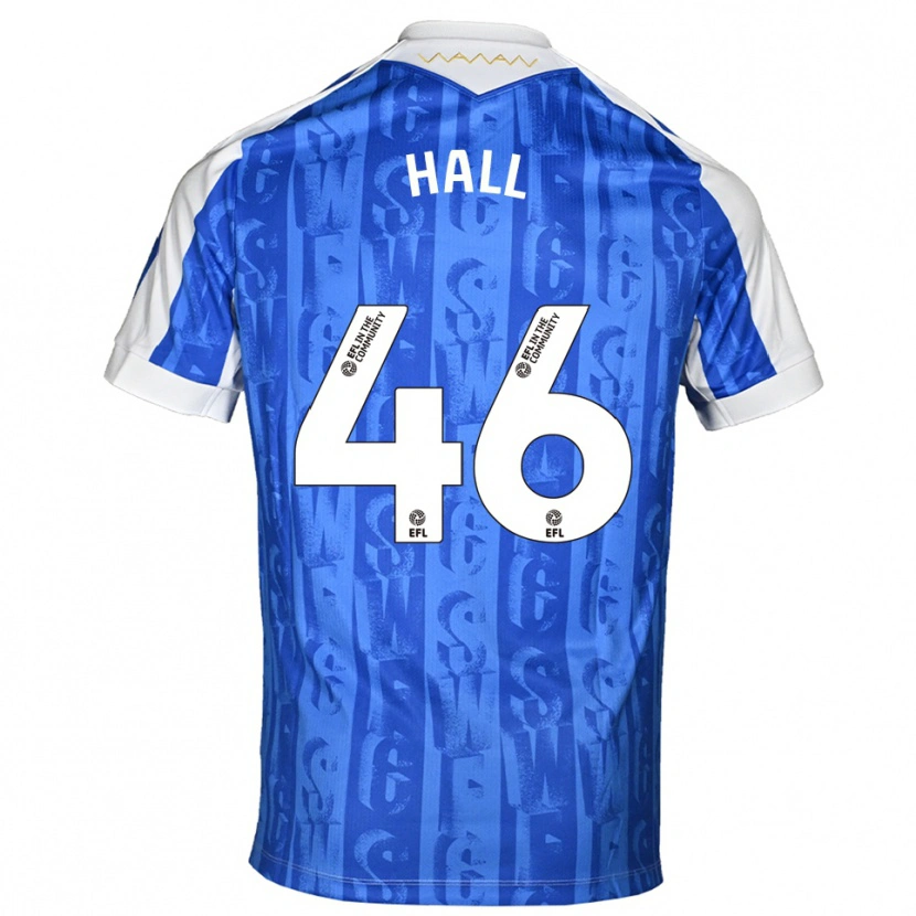 Danxen Kvinder Jack Hall #46 Blå Hvid Hjemmebane Spillertrøjer 2025/26 Trøje T-Shirt