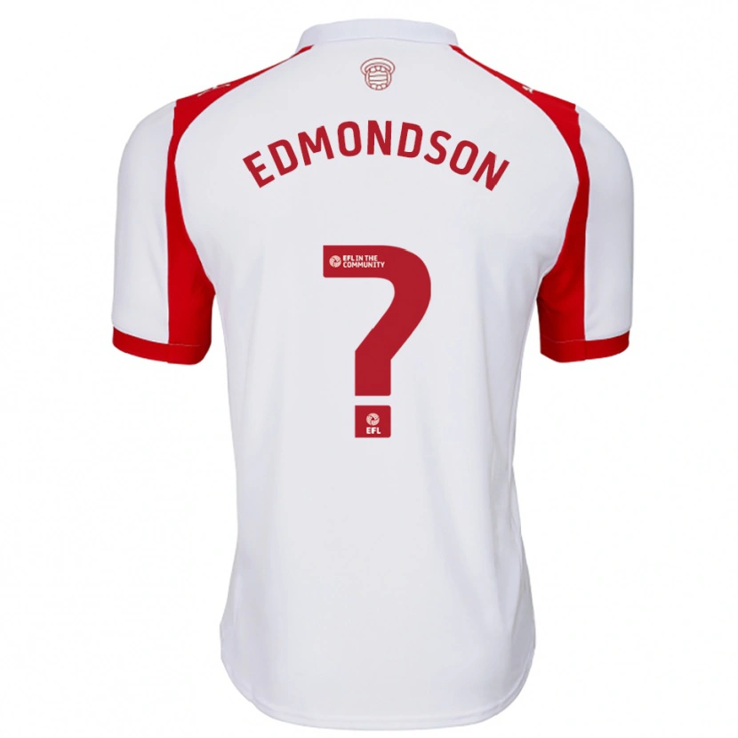 Danxen Kvinder Tyler Edmondson #0 Hvid Rød Hjemmebane Spillertrøjer 2025/26 Trøje T-Shirt