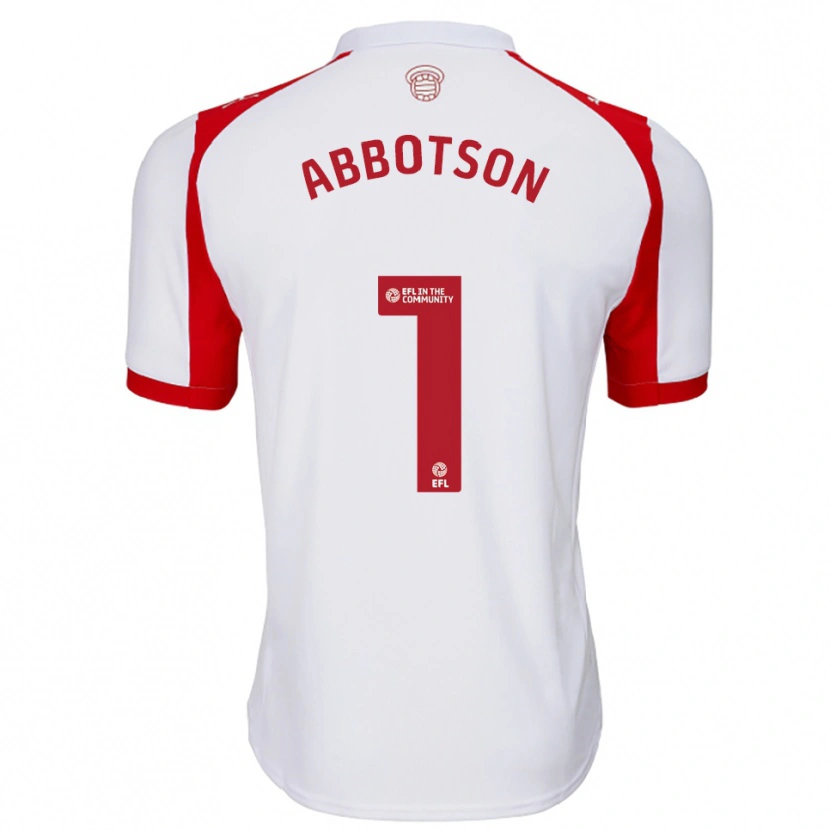 Danxen Kvinder Oscar Abbotson #1 Hvid Rød Hjemmebane Spillertrøjer 2025/26 Trøje T-Shirt
