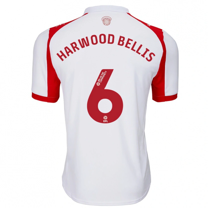 Danxen Kvinder Taylor Harwood-Bellis #6 Hvid Rød Hjemmebane Spillertrøjer 2025/26 Trøje T-Shirt