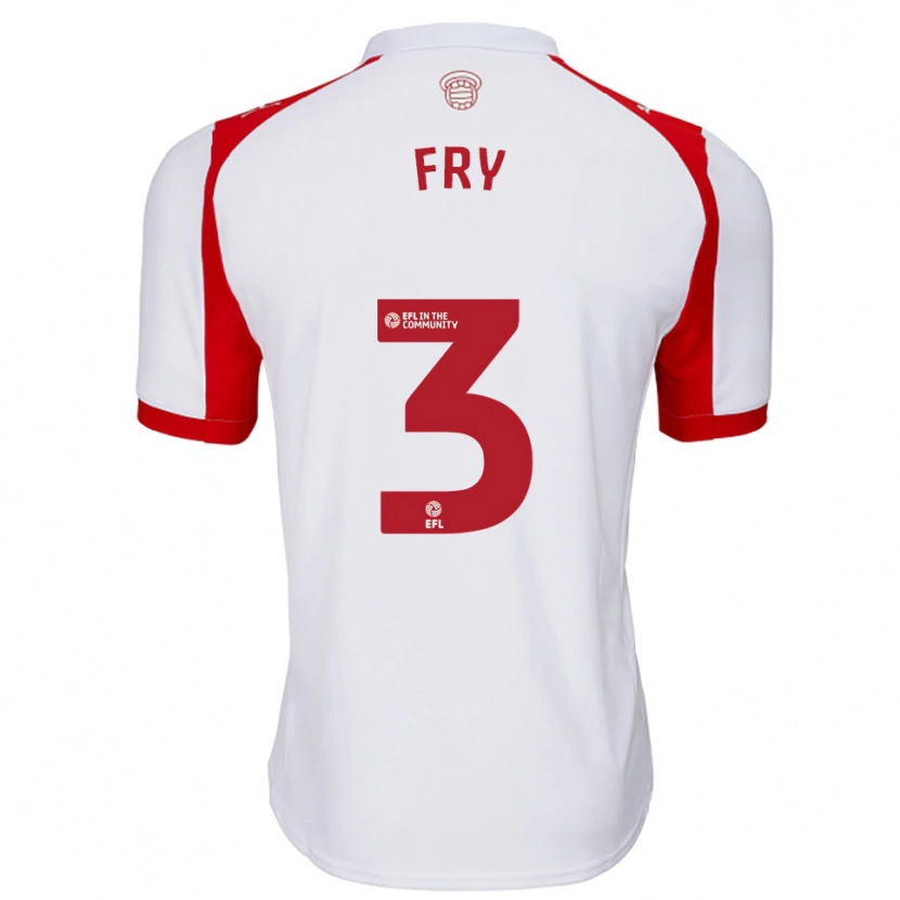 Danxen Kvinder Max Fry #3 Hvid Rød Hjemmebane Spillertrøjer 2025/26 Trøje T-Shirt