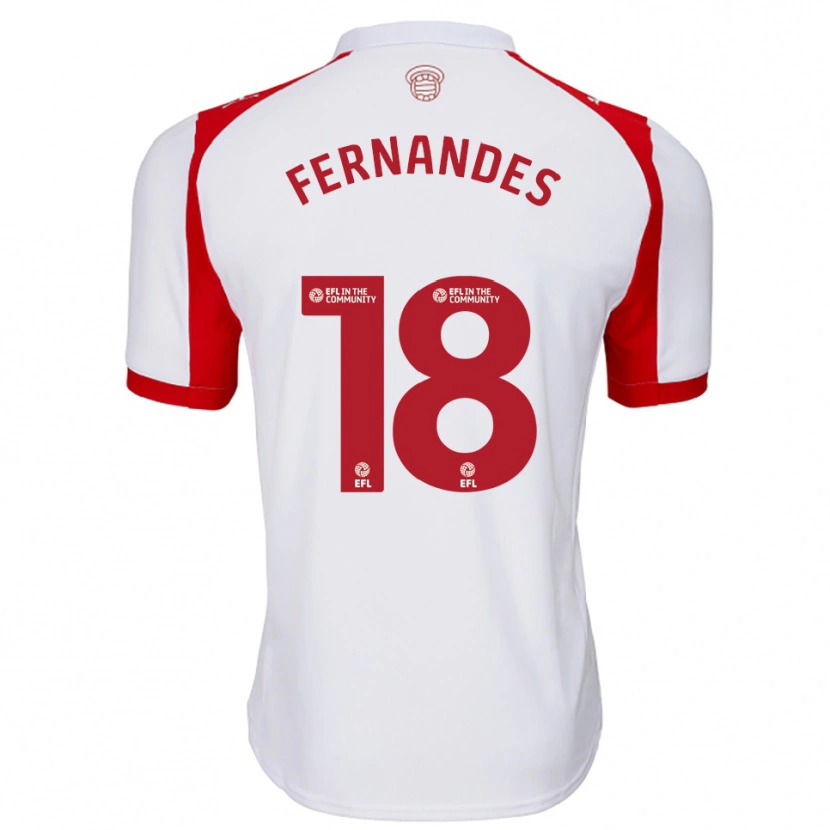 Danxen Kvinder Mateus Fernandes #18 Hvid Rød Hjemmebane Spillertrøjer 2025/26 Trøje T-Shirt