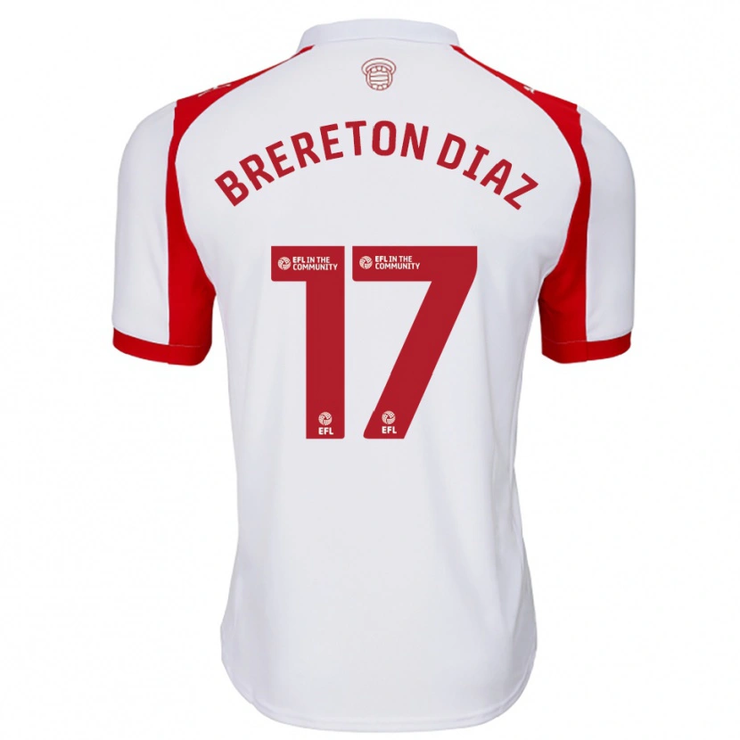 Danxen Kvinder Ben Brereton Díaz #17 Hvid Rød Hjemmebane Spillertrøjer 2025/26 Trøje T-Shirt