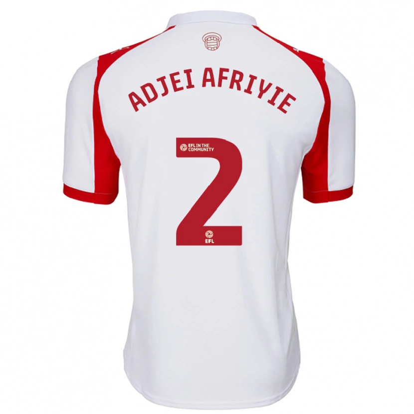Danxen Kvinder Hansel Adjei-Afriyie #2 Hvid Rød Hjemmebane Spillertrøjer 2025/26 Trøje T-Shirt
