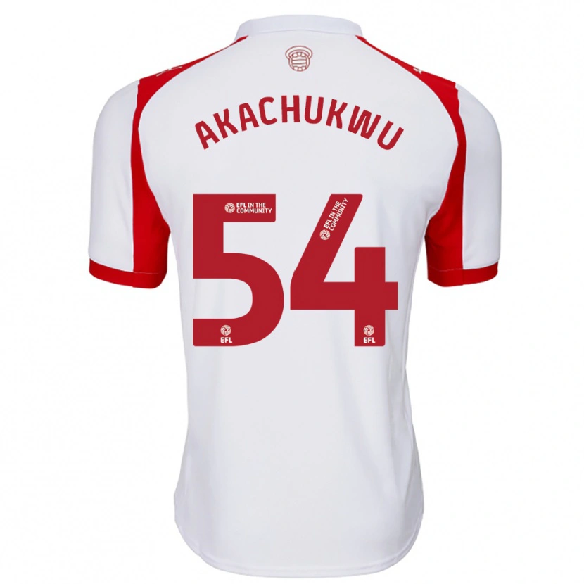 Danxen Kvinder Romeo Akachukwu #54 Hvid Rød Hjemmebane Spillertrøjer 2025/26 Trøje T-Shirt