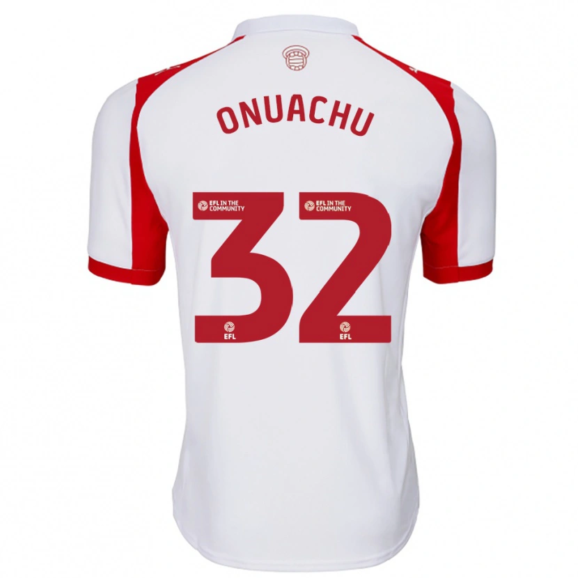 Danxen Kvinder Paul Onuachu #32 Hvid Rød Hjemmebane Spillertrøjer 2025/26 Trøje T-Shirt