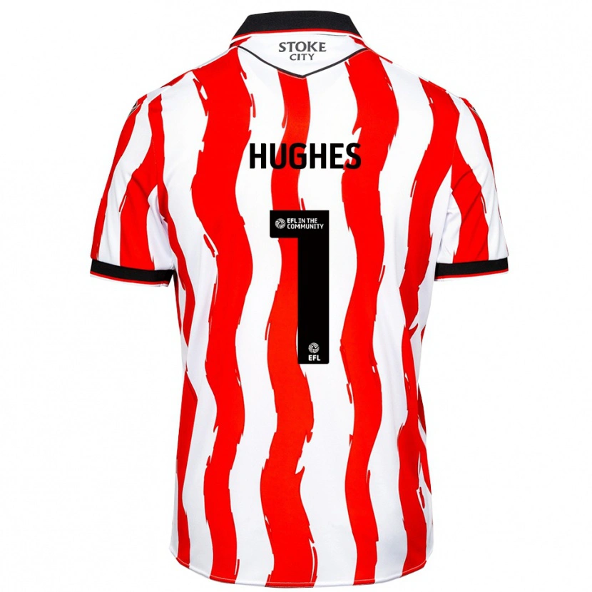 Danxen Kvinder Jonny Hughes #1 Hvid Rød Hjemmebane Spillertrøjer 2025/26 Trøje T-Shirt