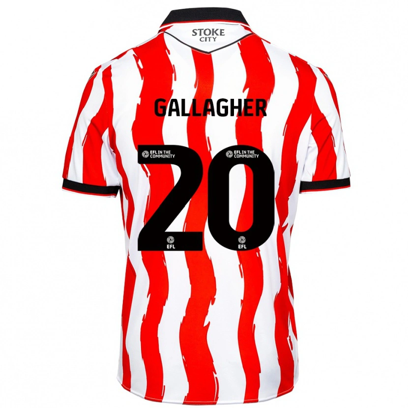 Danxen Kvinder Sam Gallagher #20 Hvid Rød Hjemmebane Spillertrøjer 2025/26 Trøje T-Shirt