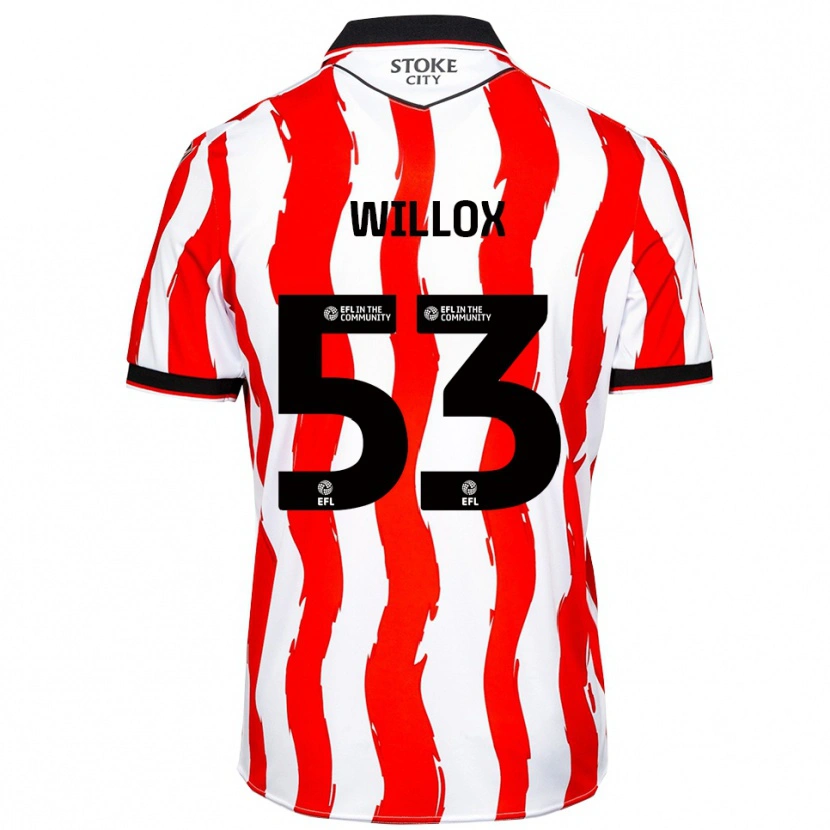 Danxen Kvinder Kieron Willox #53 Hvid Rød Hjemmebane Spillertrøjer 2025/26 Trøje T-Shirt