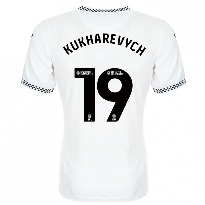 Danxen Kvinder Mykola Kukharevych #19 Hvid Orange Hjemmebane Spillertrøjer 2025/26 Trøje T-Shirt