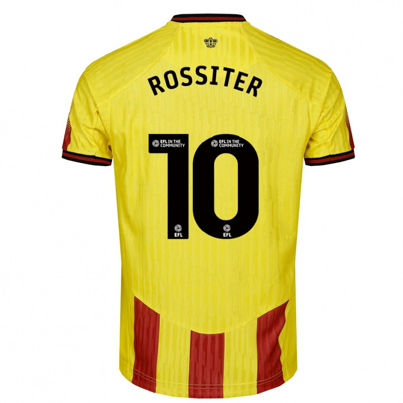 Danxen Kvinder Annie Rossiter #10 Gul Rød Hjemmebane Spillertrøjer 2025/26 Trøje T-Shirt
