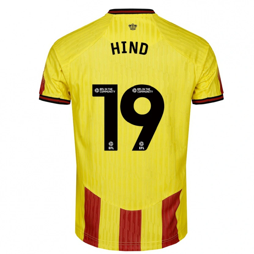 Danxen Kvinder Daisy Hind #19 Gul Rød Hjemmebane Spillertrøjer 2025/26 Trøje T-Shirt