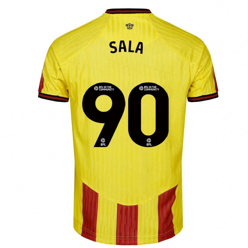 Danxen Kvinder Joel Sala #90 Gul Rød Hjemmebane Spillertrøjer 2025/26 Trøje T-Shirt