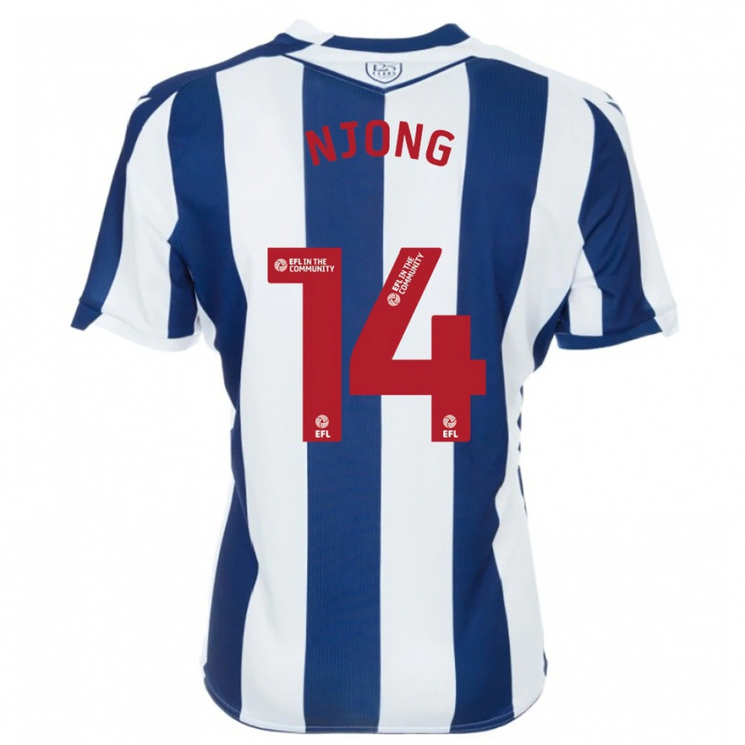 Danxen Kvinder Alessandro Njong #14 Marine Hvid Hjemmebane Spillertrøjer 2025/26 Trøje T-Shirt