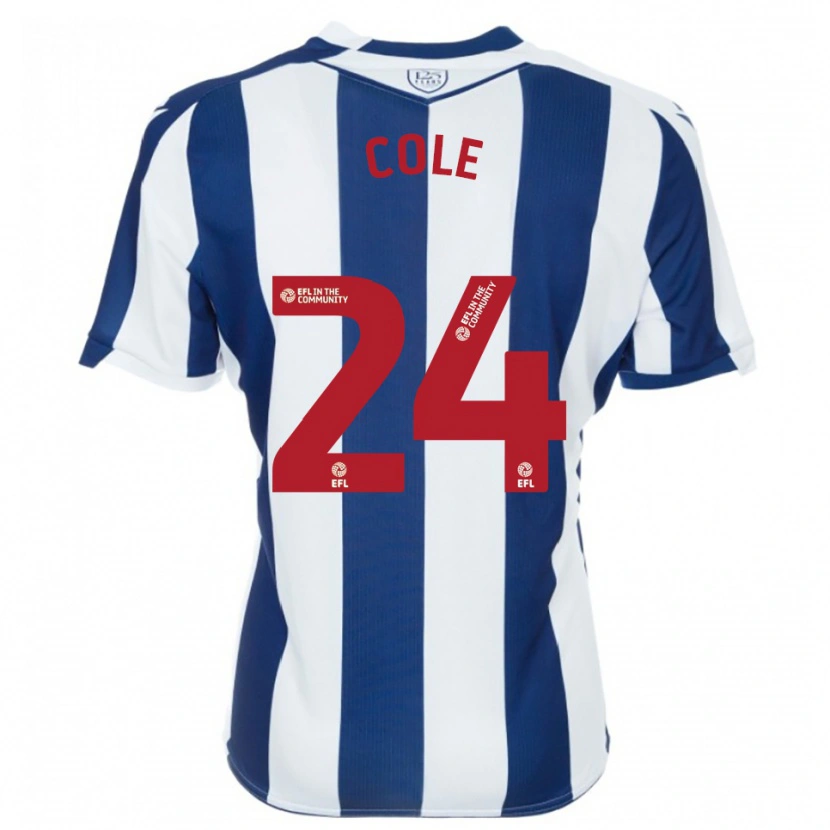 Danxen Kvinder Delphi Cole #24 Marine Hvid Hjemmebane Spillertrøjer 2025/26 Trøje T-Shirt