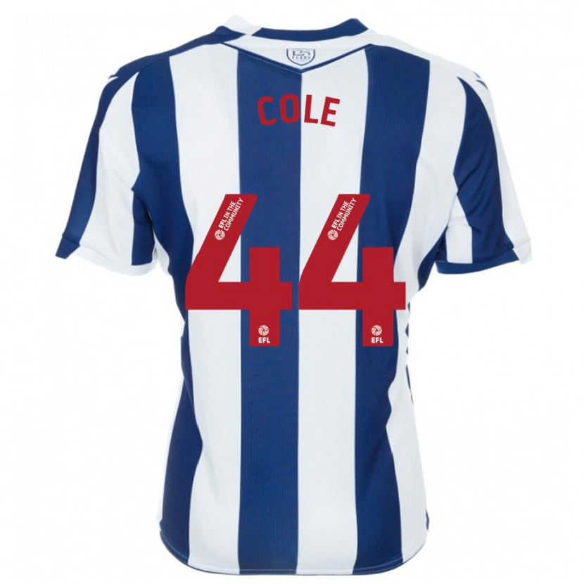 Danxen Kvinder Devante Cole #44 Marine Hvid Hjemmebane Spillertrøjer 2025/26 Trøje T-Shirt