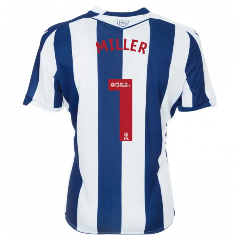 Danxen Kvinder Anna Miller #1 Marine Hvid Hjemmebane Spillertrøjer 2025/26 Trøje T-Shirt