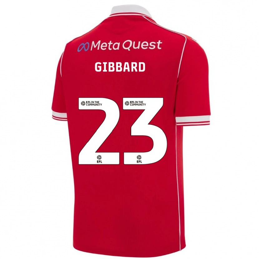 Danxen Kvinder Mari Gibbard #23 Rød Hvid Hjemmebane Spillertrøjer 2025/26 Trøje T-Shirt