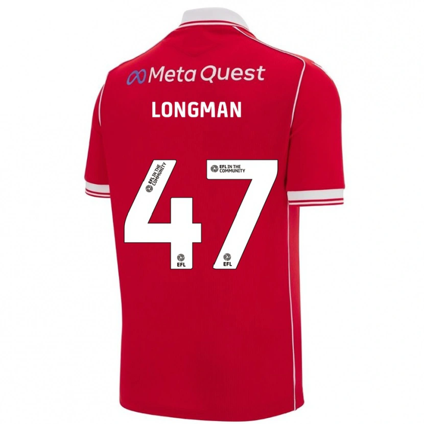 Danxen Kvinder Ryan Longman #47 Rød Hvid Hjemmebane Spillertrøjer 2025/26 Trøje T-Shirt