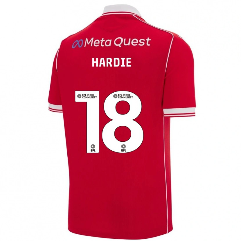 Danxen Kvinder Ryan Hardie #18 Rød Hvid Hjemmebane Spillertrøjer 2025/26 Trøje T-Shirt