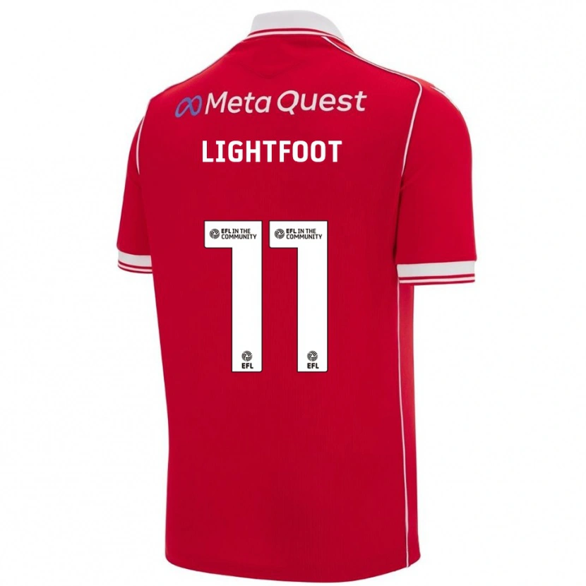 Danxen Kvinder Amber Lightfoot #11 Rød Hvid Hjemmebane Spillertrøjer 2025/26 Trøje T-Shirt